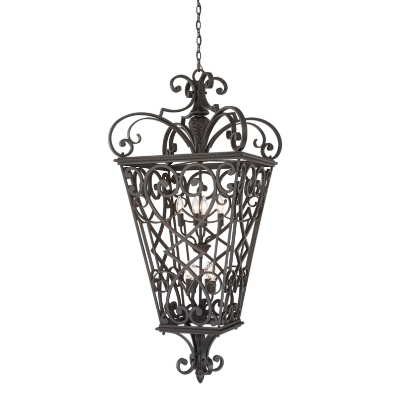 Quoizel FQ1931MK01 Fort Quinn Eight Light Outdoor Hanging Lantern, Marcado Black