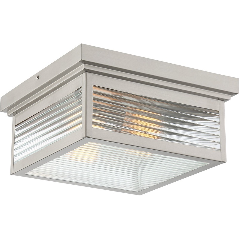 Quoizel GAR1612SS Gardner Two Light Outdoor Flushmount, Stainless Steel
