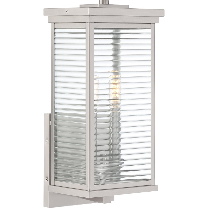 Quoizel GAR8408SS Gardner Two Light Outdoor Wall Lantern, Stainless Steel