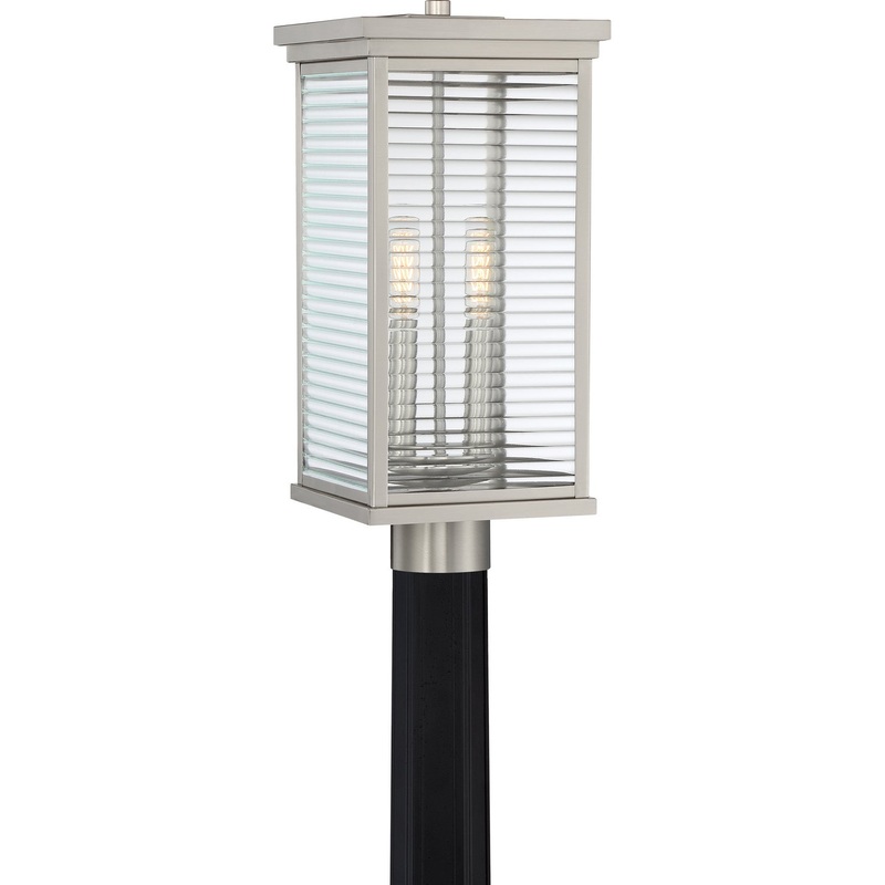Quoizel GAR9008SS Gardner Two Light Outdoor Post Mount, Stainless Steel (Discontinued)