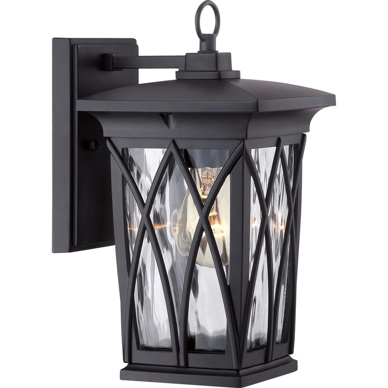 Quoizel GVR8406K Grover One Light Outdoor Wall Lantern, Mystic Black