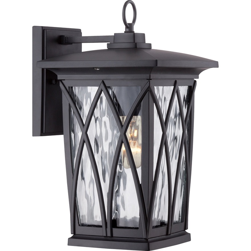 Quoizel GVR8408K Grover One Light Outdoor Wall Lantern, Mystic Black