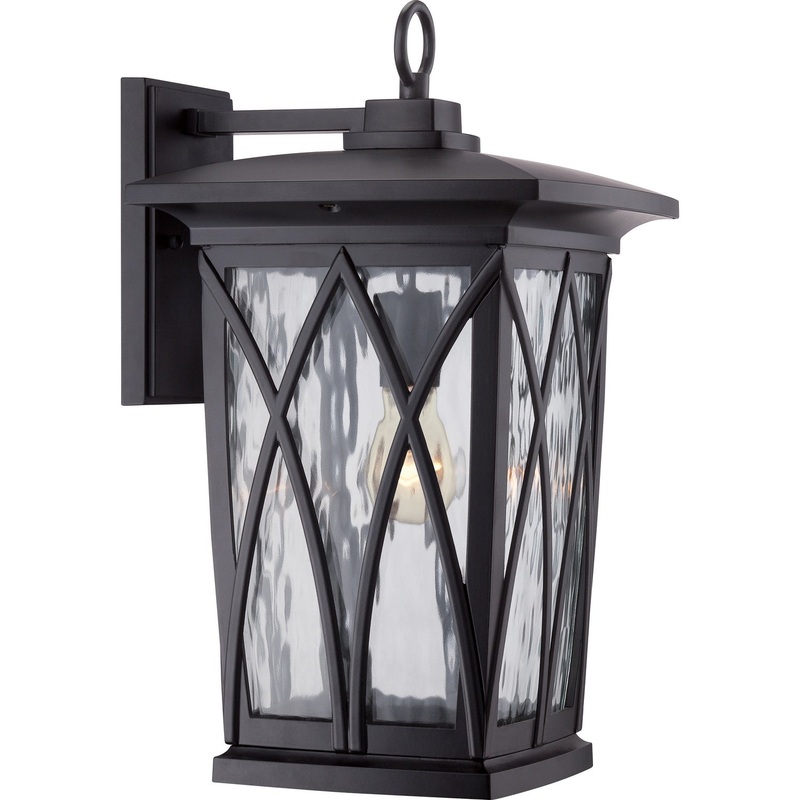 Quoizel GVR8410K Grover One Light Outdoor Wall Lantern, Mystic Black