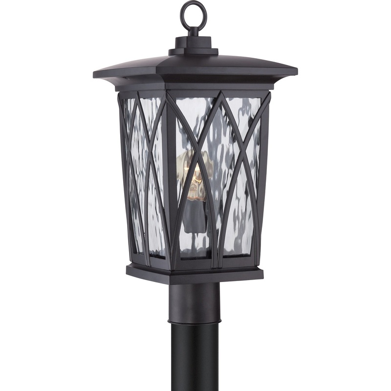 Quoizel GVR9010K Grover One Light Outdoor Post Mount, Mystic Black