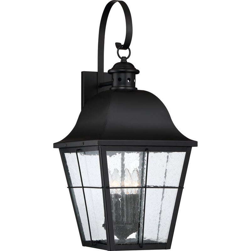 Quoizel MHE8412K Millhouse Four Light Outdoor Wall Lantern, Mystic Black