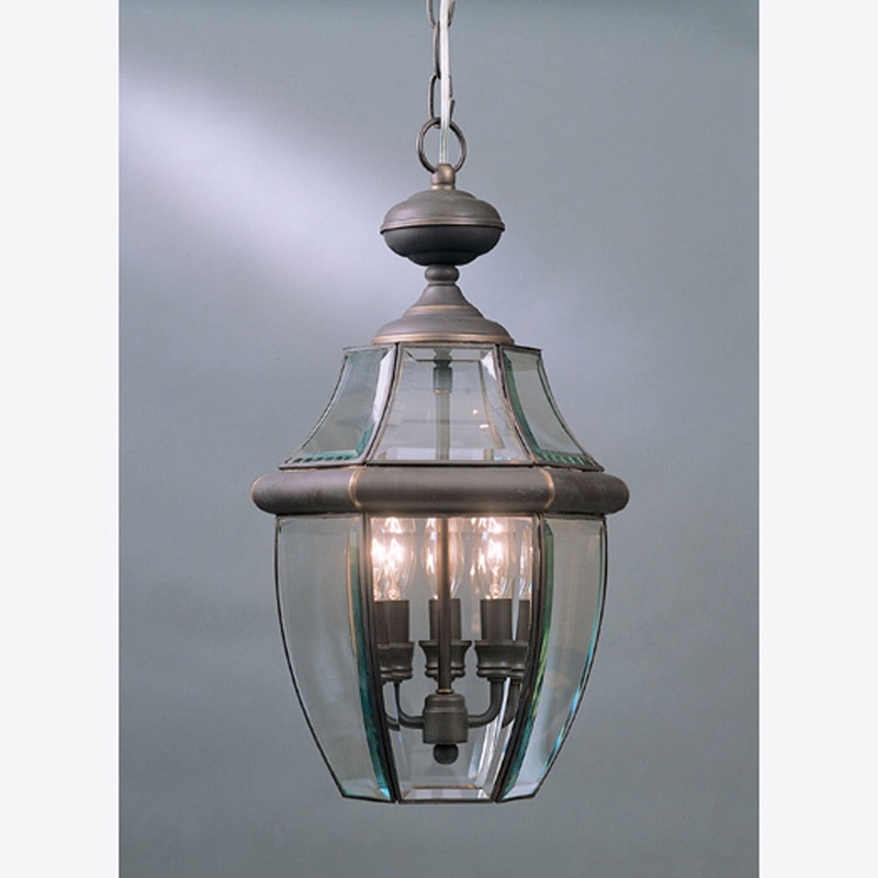 Quoizel NY1179Z Newbury Three Light Outdoor Hanging Lantern, Medici Bronze