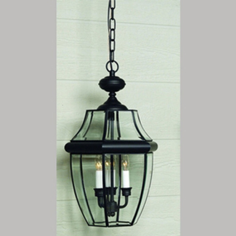 Quoizel NY1180K Newbury Four Light Outdoor Hanging Lantern, Mystic Black
