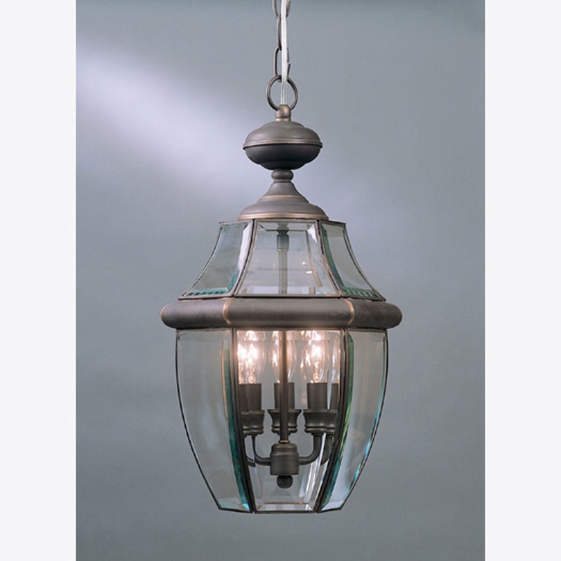 Quoizel NY1180Z Newbury Four Light Outdoor Hanging Lantern, Medici Bronze