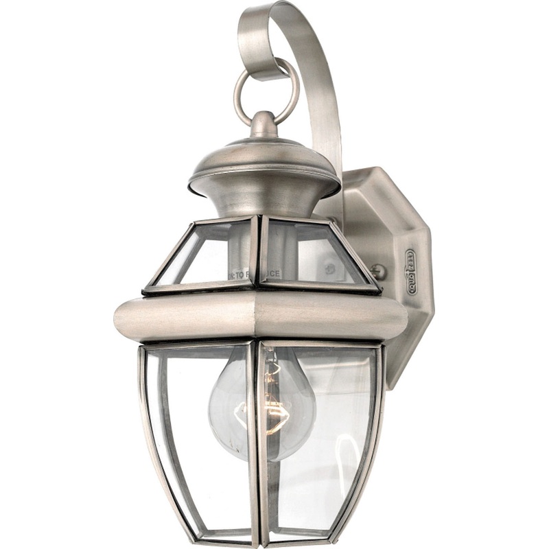 Quoizel NY8315P Newbury One Light Outdoor Wall Lantern, Pewter