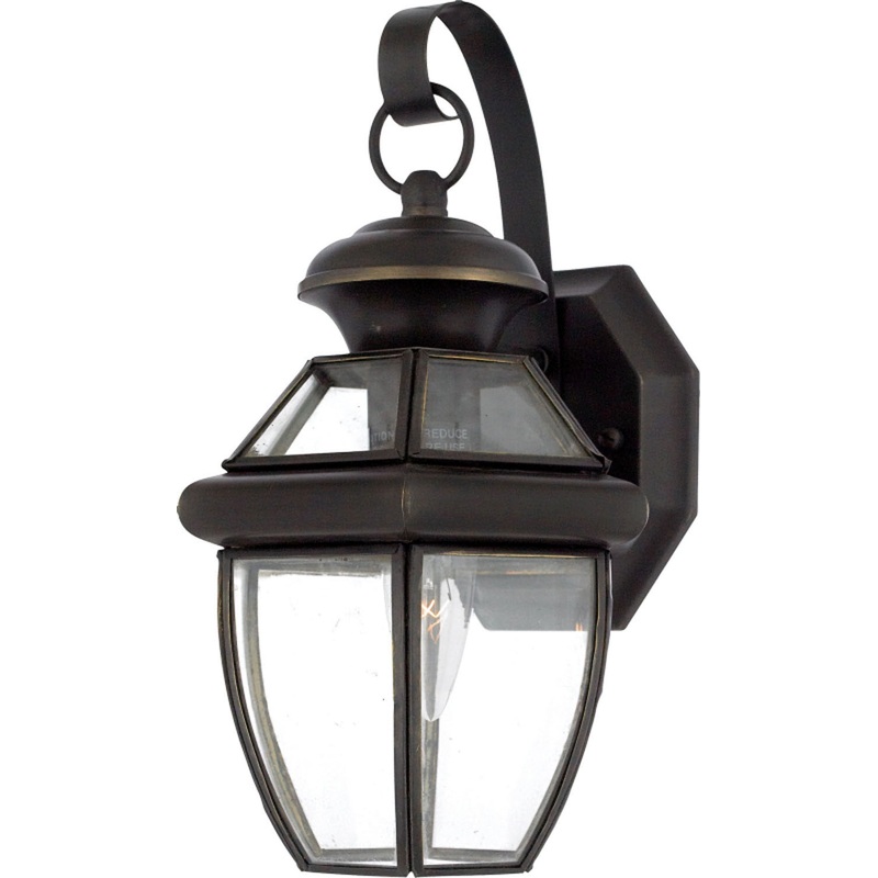 Quoizel NY8315Z Newbury One Light Outdoor Wall Lantern, Medici Bronze