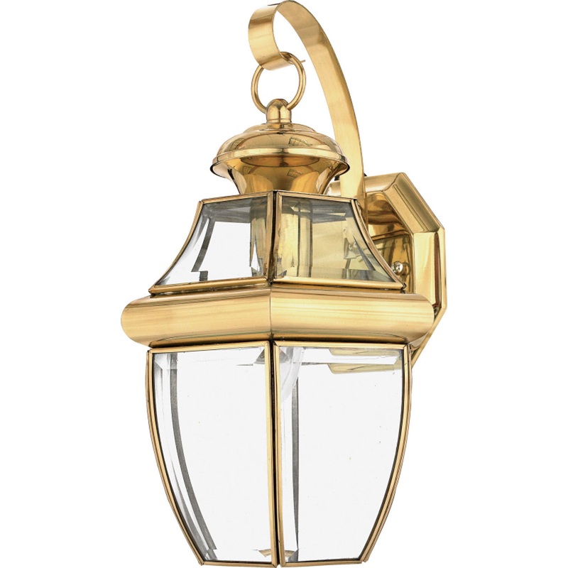 Quoizel NY8316B Newbury One Light Outdoor Wall Lantern, Polished Brass