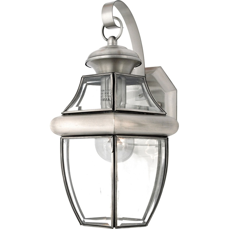 Quoizel NY8316P Newbury One Light Outdoor Wall Lantern, Pewter