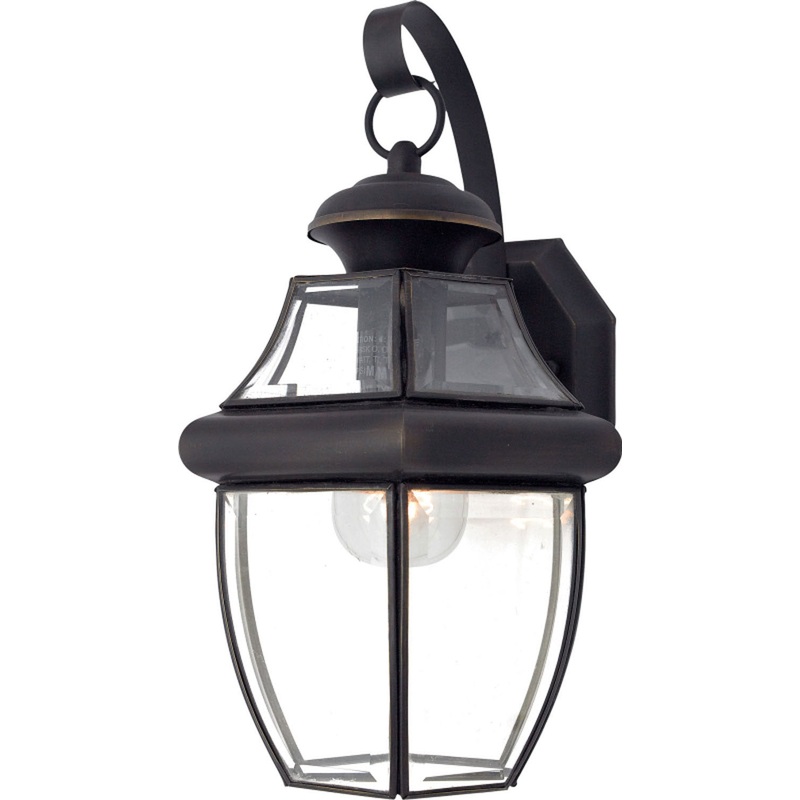 Quoizel NY8316Z Newbury One Light Outdoor Wall Lantern, Medici Bronze