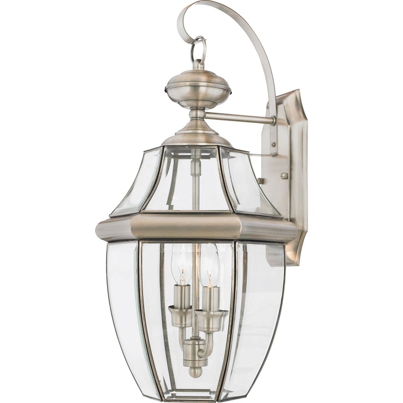 Quoizel NY8317P Newbury Two Light Outdoor Wall Lantern, Pewter