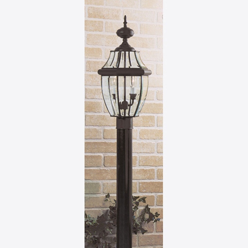 Quoizel NY9042K Newbury Two Light Outdoor Post Mount, Mystic Black
