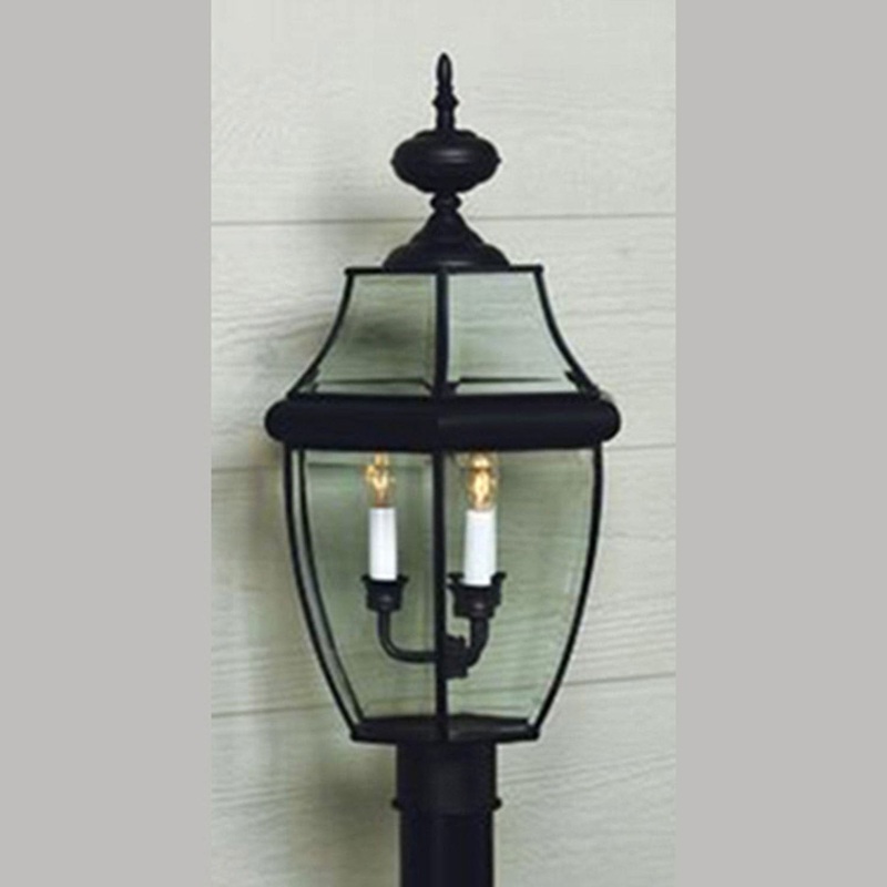 Quoizel NY9045K Newbury Four Light Outdoor Post Mount, Mystic Black