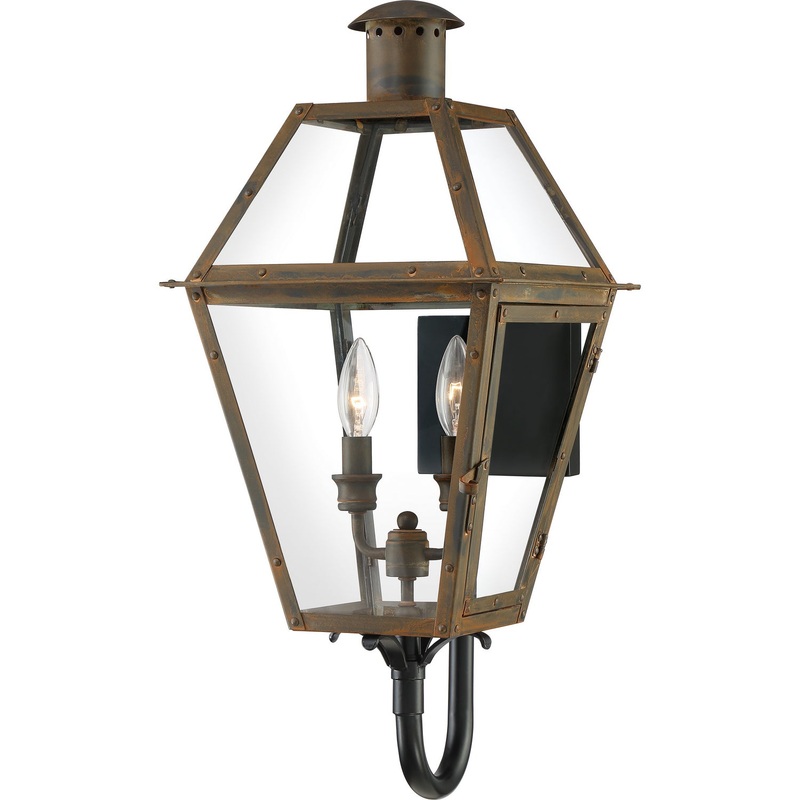 Quoizel RO8311IZ Rue De Royal Two Light Outdoor Wall Lantern, Industrial Bronze