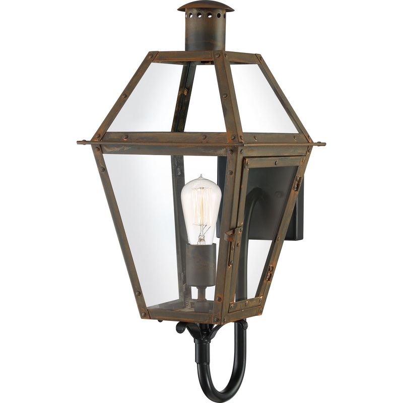 Quoizel RO8410IZ Rue De Royal One Light Outdoor Wall Lantern, Industrial Bronze