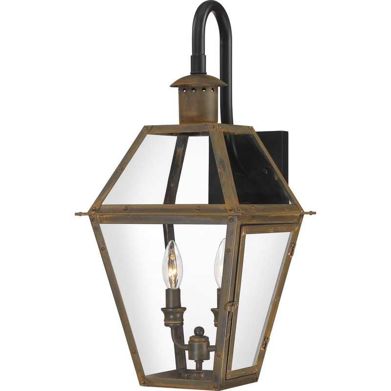 Quoizel RO8411IZ Rue De Royal Two Light Outdoor Wall Lantern, Industrial Bronze