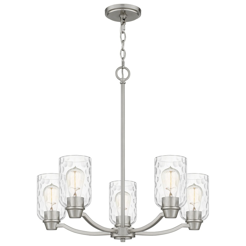 Quoizel ACA5024BN Acacia Five Light Chandelier, Brushed Nickel