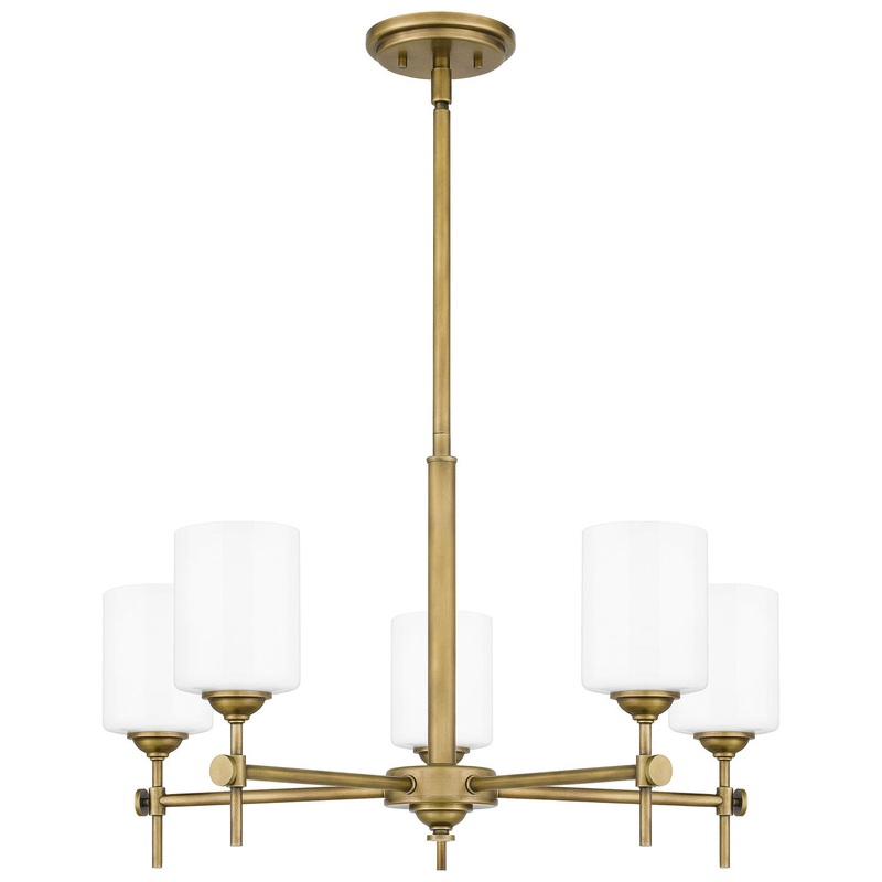 Quoizel ARI5026WS Aria Five Light Chandelier, Weathered Brass