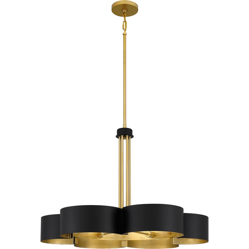 Quoizel BSM5028MBK Balsam Six Light Chandelier, Matte Black
