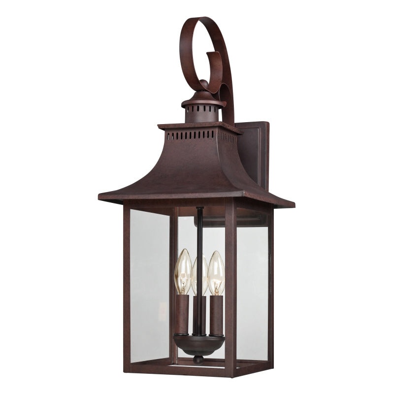 Quoizel CCR8410CU Chancellor Three Light Outdoor Wall Lantern, Copper Bronze
