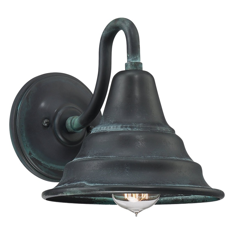 Quoizel CML8409AGV Carmel One Light Outdoor Wall Lantern, Aged Verde (Discontinued)
