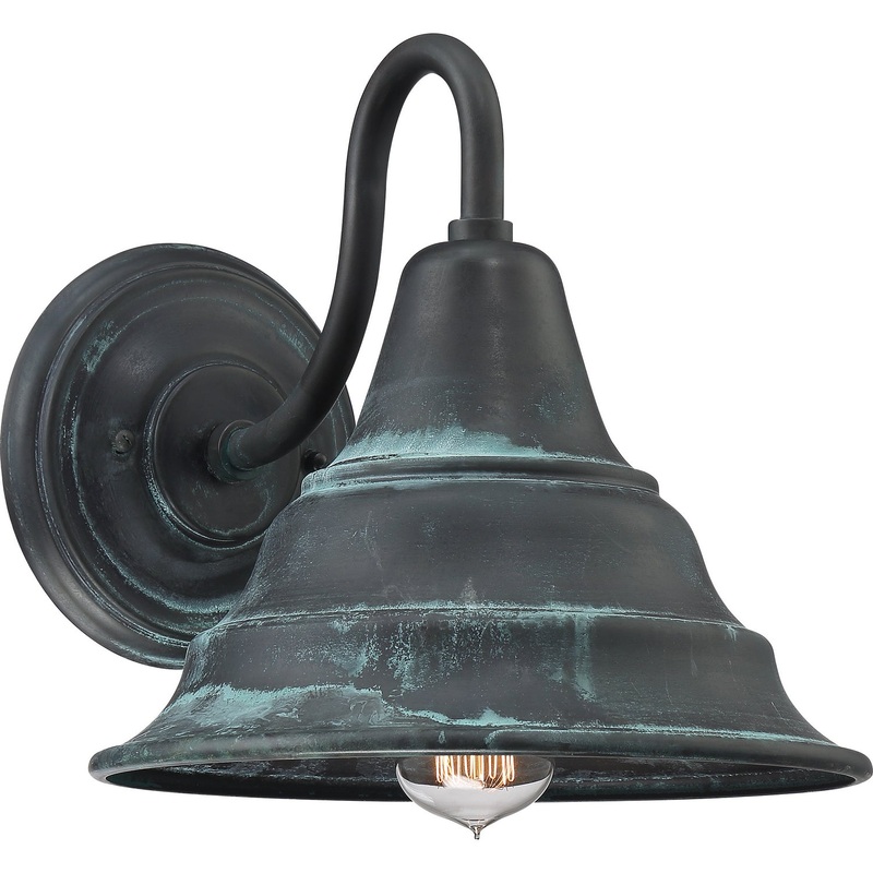 Quoizel CML8411AGV Carmel One Light Outdoor Wall Lantern, Aged Verde (Discontinued)