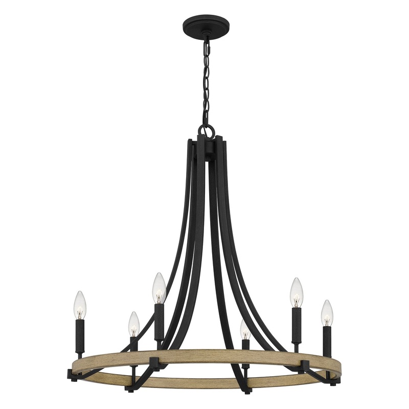 Quoizel CMS5028GK Colombes Six Light Chandelier, Grey Ash