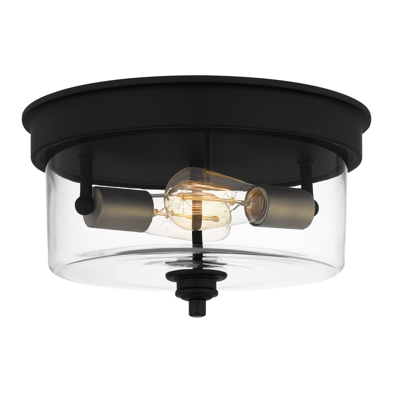 Quoizel COX1613MBK Cox Two Light Flush Mount, Matte Black