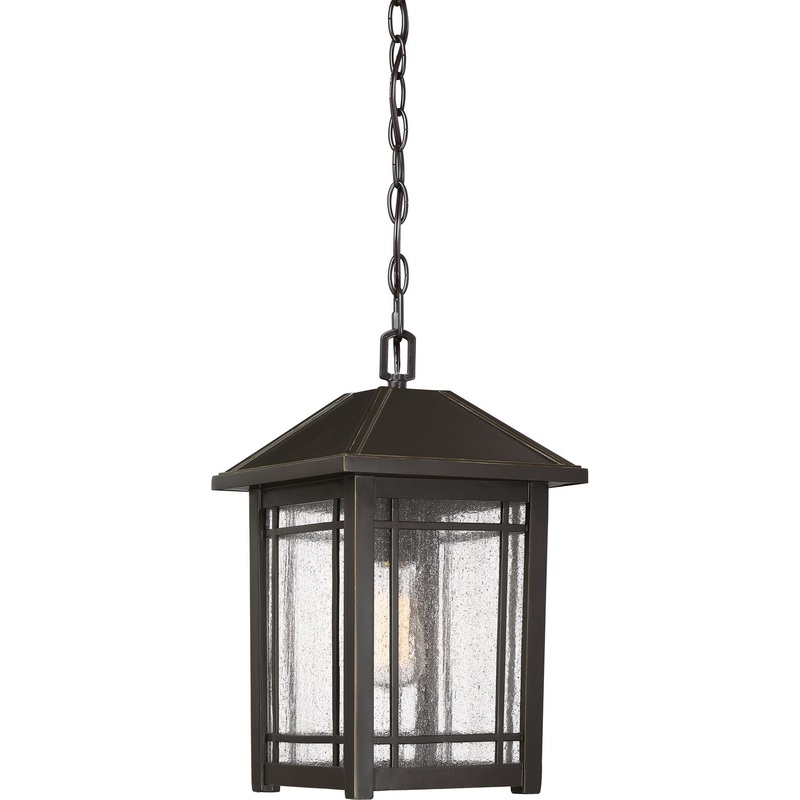 Quoizel CPT1910PN Cedar Point One Light Outdoor Hanging Lantern, Palladian Bronze