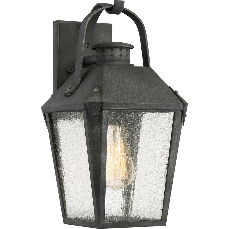Quoizel CRG8408MB Carriage One Light Outdoor Wall Lantern, Mottled Black