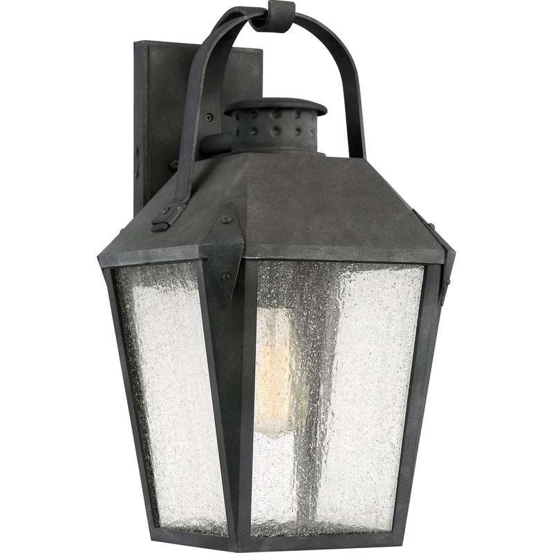 Quoizel CRG8410MB Carriage One Light Outdoor Wall Lantern, Mottled Black
