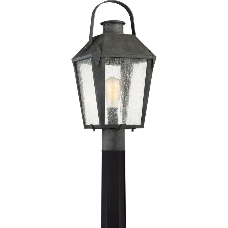 Quoizel CRG9010MB Carriage One Light Outdoor Post Mount, Mottled Black (Discontinued)