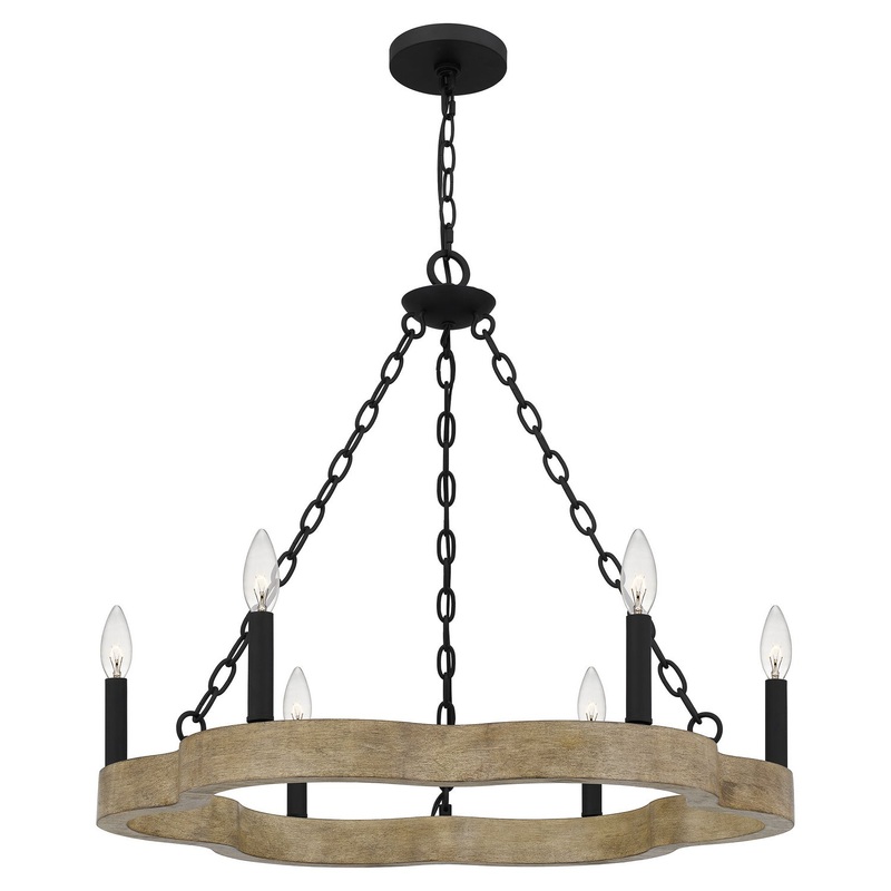 Quoizel CRX5027MBK Croix Six Light Chandelier, Matte Black (Discontinued)