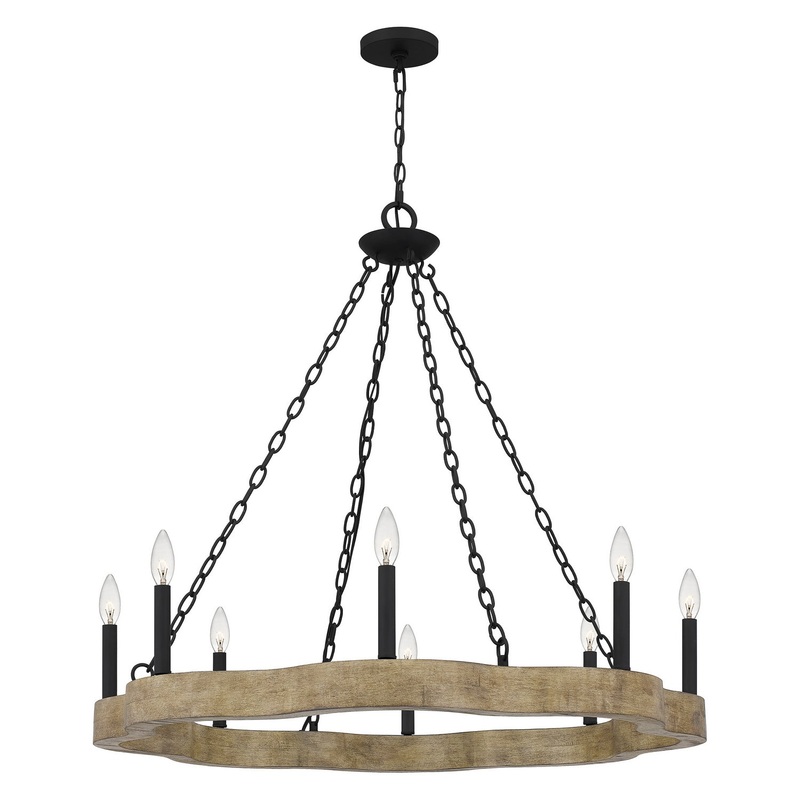 Quoizel CRX5036MBK Croix Eight Light Chandelier, Matte Black (Discontinued)