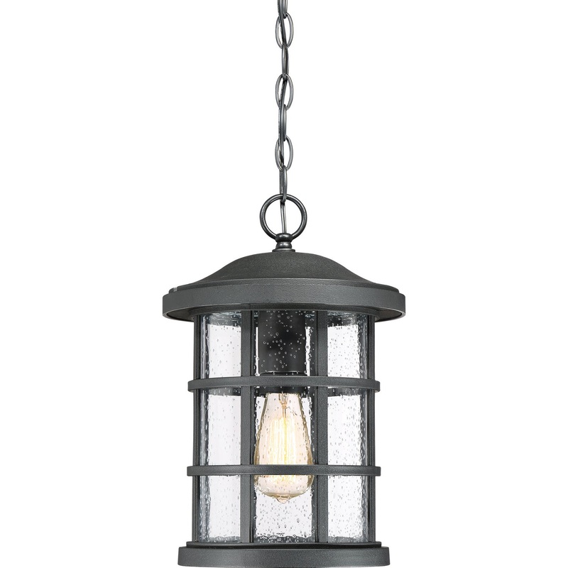 Quoizel CSE1910EK Crusade One Light Outdoor Hanging Lantern, Earth Black