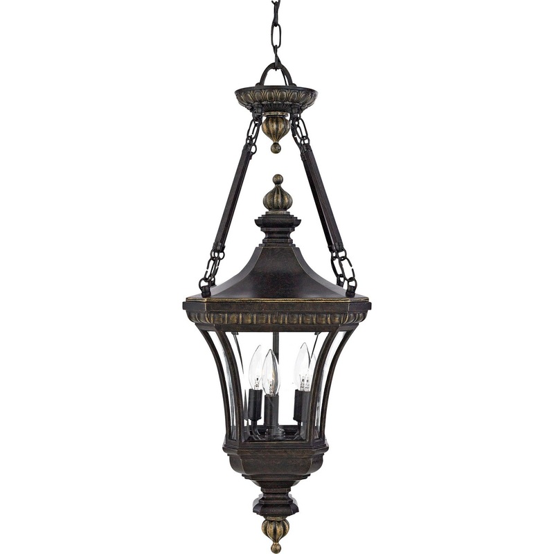 Quoizel DE1490IB Devon Three Light Outdoor Hanging Lantern, Imperial Bronze