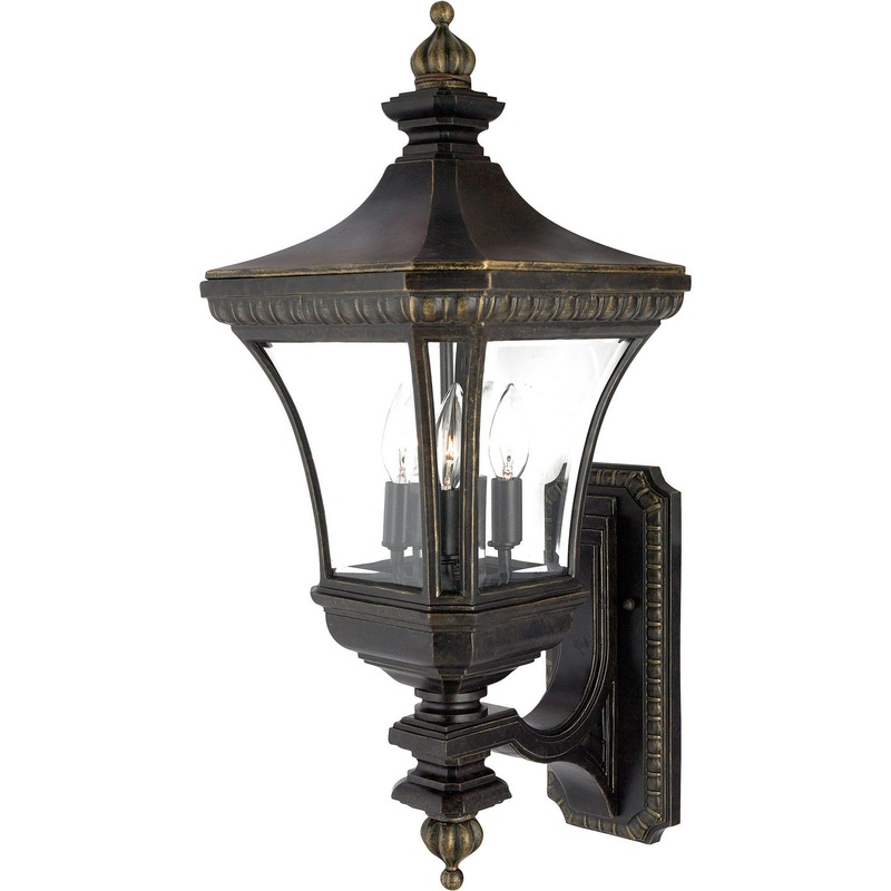 Quoizel DE8960IB Devon Three Light Outdoor Wall Lantern, Imperial Bronze