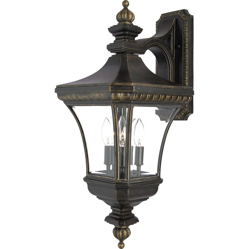 Quoizel DE8961IB Devon Three Light Outdoor Wall Lantern, Imperial Bronze