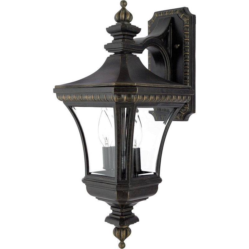 Quoizel DE8976IB Devon Two Light Outdoor Wall Lantern, Imperial Bronze