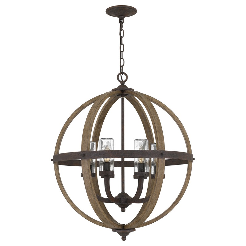 Quoizel FSN3525RK Fusion Six Light Pendant, Rustic Black