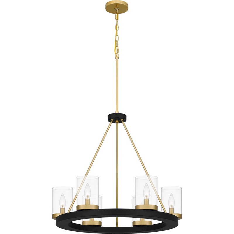Quoizel GRL5026MBK Greeley Six Light Chandelier, Matte Black