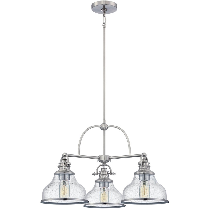 Quoizel GRTS5103BN Grant Three Light Chandelier, Brushed Nickel
