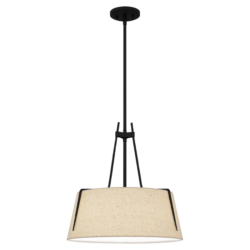 Quoizel LOA2818MBK Leona Three Light Pendant, Matte Black