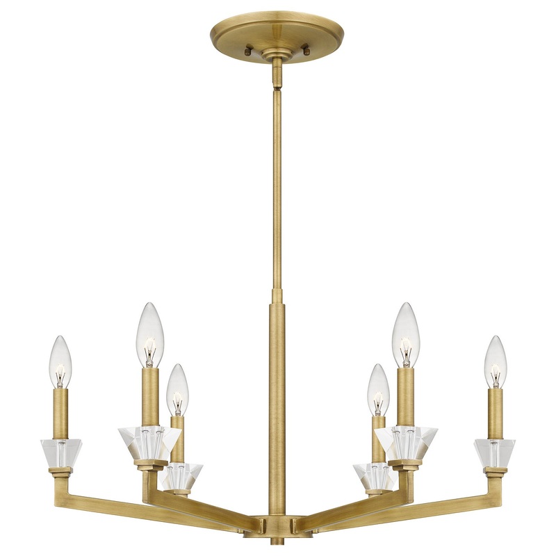 Quoizel LOT5026AB Lottie Six Light Chandelier, Aged Brass