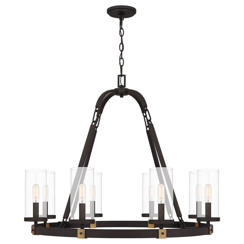 Quoizel LSB5032OZ Lisbon Eight Light Chandelier, Old Bronze