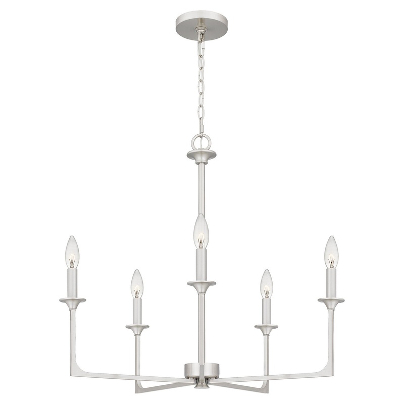 Quoizel PRC5026BN Prescott Five Light Chandelier, Brushed Nickel