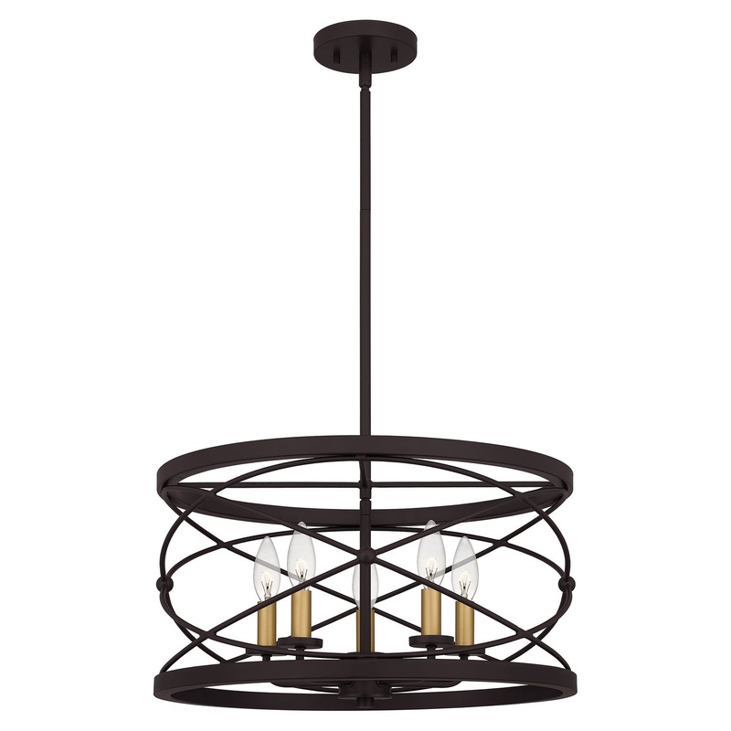 Quoizel PTT2819PN Potts Five Light Pendant, Palladian Bronze
